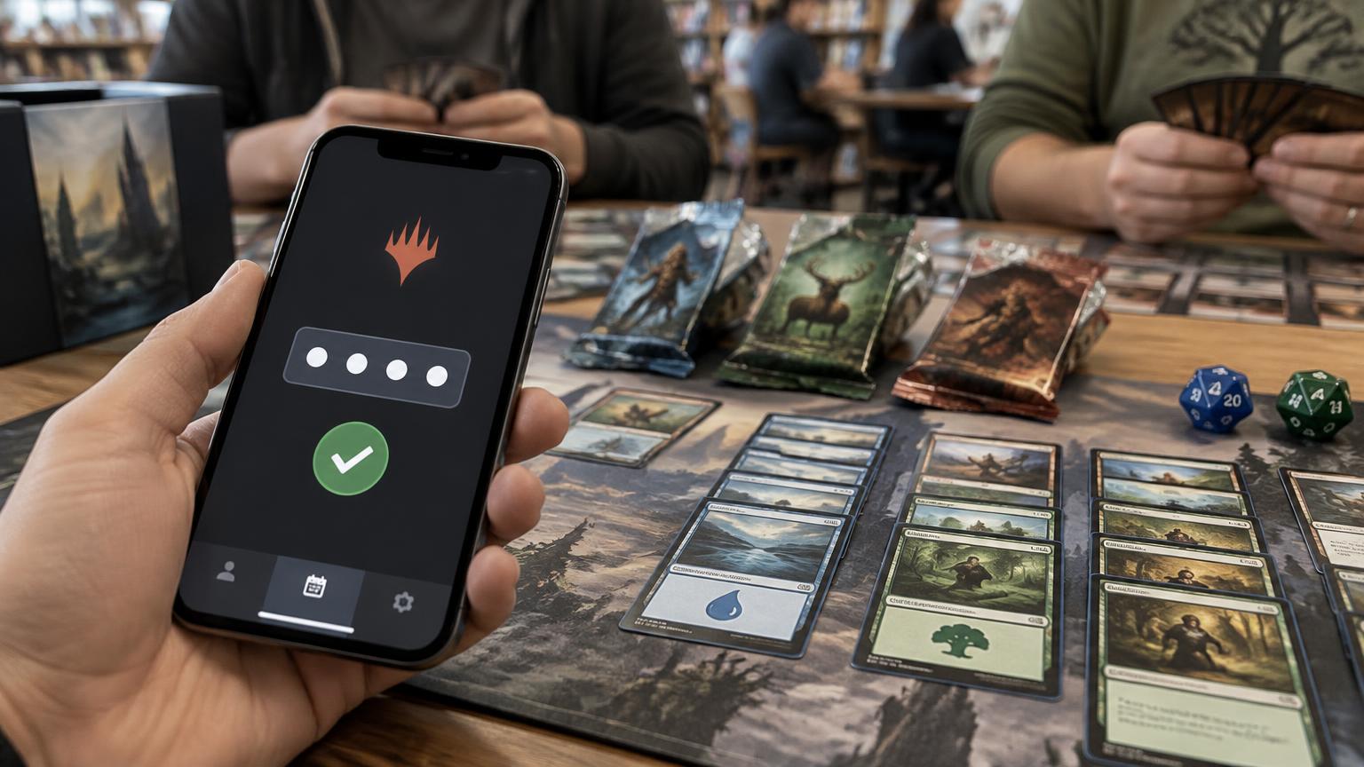 Il·lustració de la inscripció amb Magic Companion durant un draft presencial